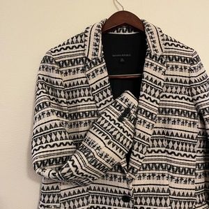 Banana Republic Black White Jacquard Blazer